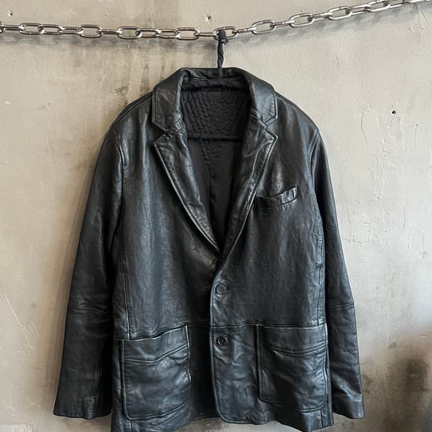 24aw 올세인츠 램스킨 레더 블레이저
