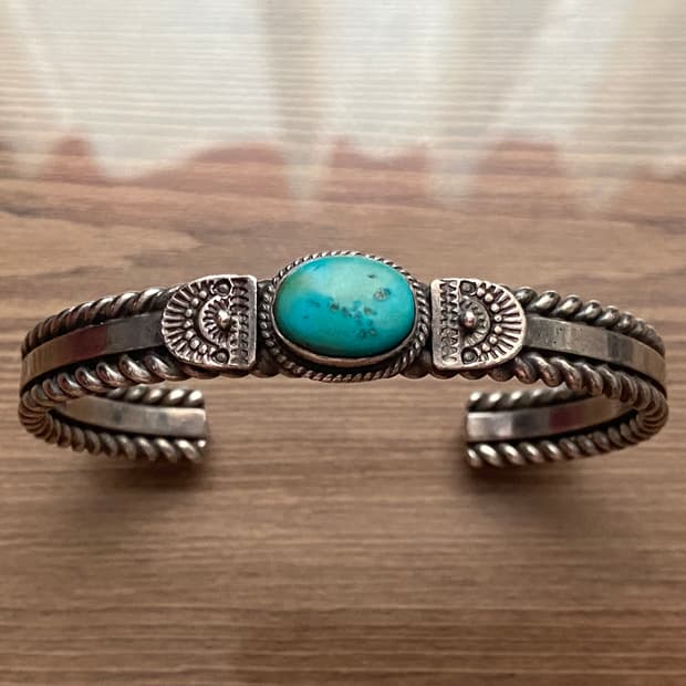 에타 엔디토 인디언주얼리 나바호 은 실버 뱅글 팔찌