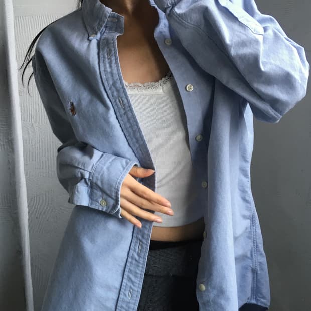 Polo 폴로 랄프로렌 신형 스카이블루 솔리드 셔츠