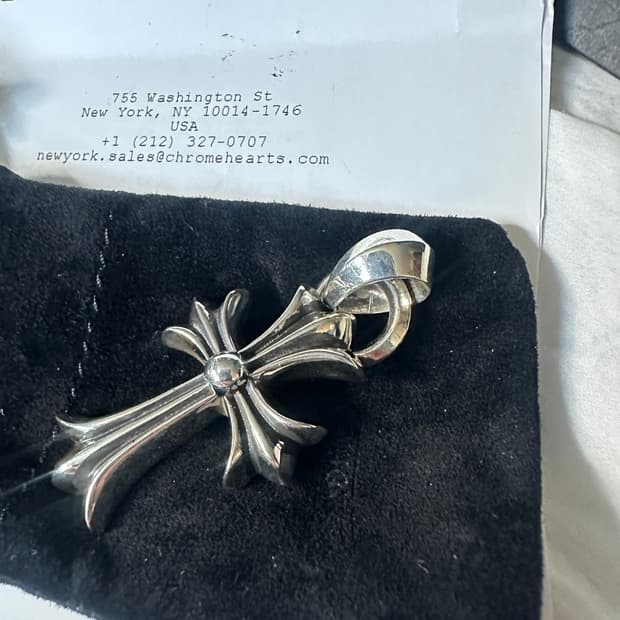 (새상품) 크롬하츠 ch 크로스 위드베일 펜던트 s