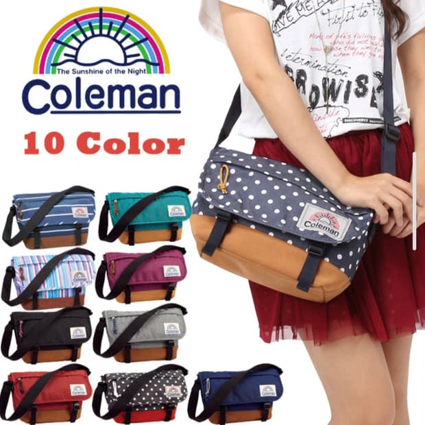 콜맨 도트 데님 크로스백/coleman 빈티지 땡땡이 매신저백