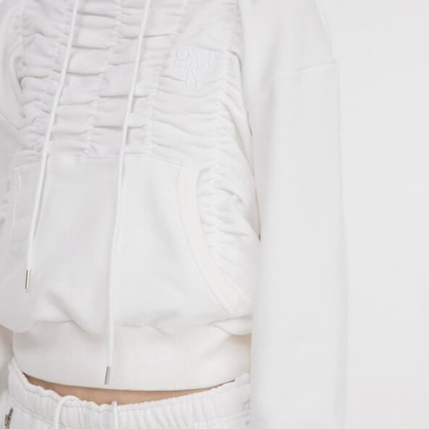 김미더영 셔링 스웨트 후디