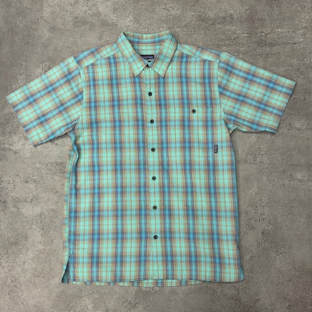 Patagonia Plaid Short Sleeve Shirt Mint