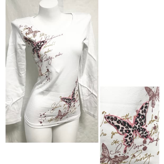 빈티지 갸루 펑크 벨벳 글리터 롱슬리브 탑