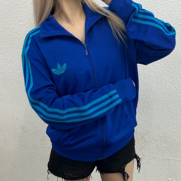 아디다스 파이어버드 민트라인 블루 트랙탑 105