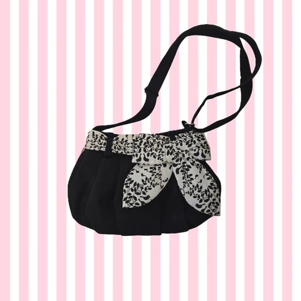 나라야 Naraya 모리걸 하구미 갸루 왕리본 블랙 가방 숄더백