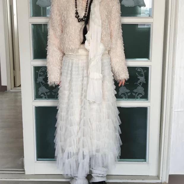 산빈티지 프릴 샤스커트