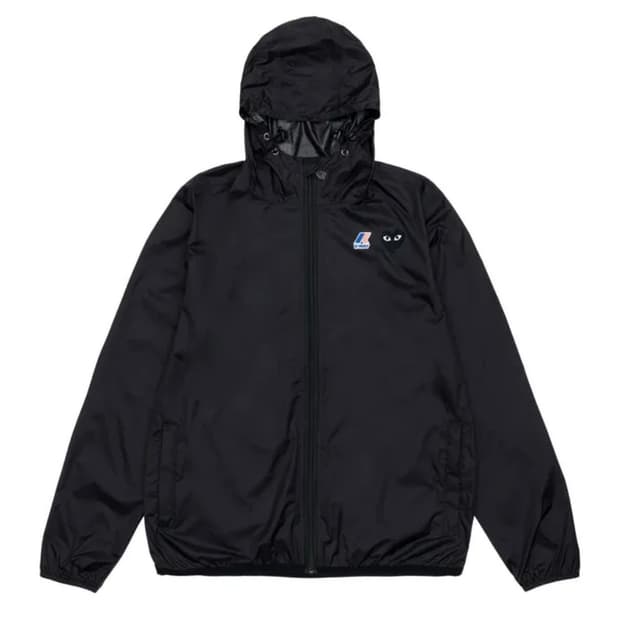 2XL) 꼼데가르송 x K-Way 까웨이 바람막이 블랙 남녀공용 