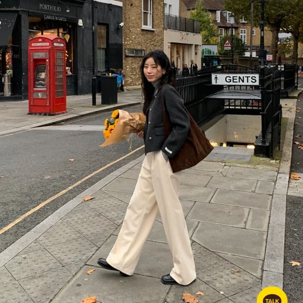 트랜디어패럴 양기모 팬던트 핀턱 와이드 슬랙스