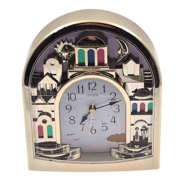 90s 시티즌 해와 달 골드돔 판타지 탁상 시계