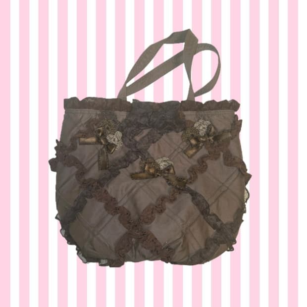 모리걸 라떼갸루 초코 레이스 리본 가방 백