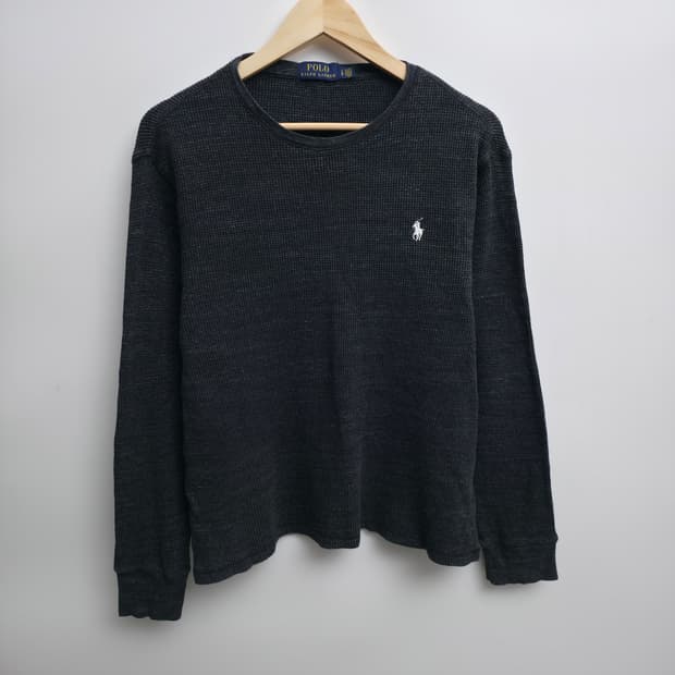 [L] 폴로 랄프로렌 다크 그레이 와플 티