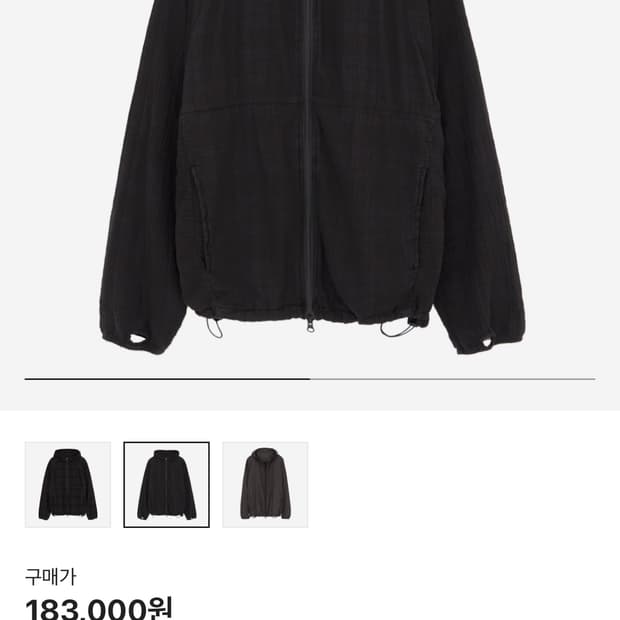 2)폴리테루 휴먼인덱스 체크후디 블랙