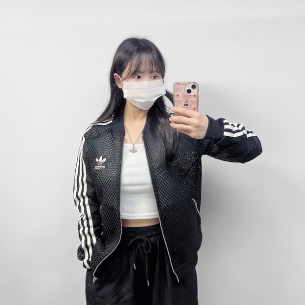 아디다스 슈퍼걸 매쉬 트랙탑 져지 블랙