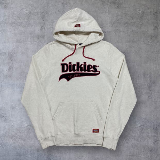 디키즈 스펠아웃 빅로고 아이보리 후드티