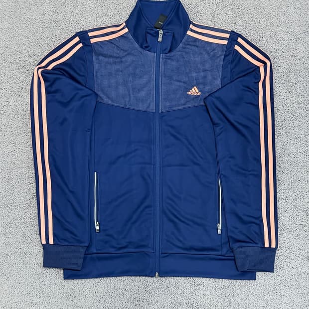 (XL) 아디다스 삼선 트랙탑 져지 핑크/네이비