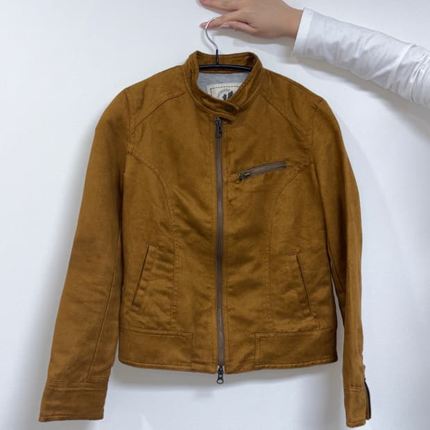 Suede camel brown china corral jacket