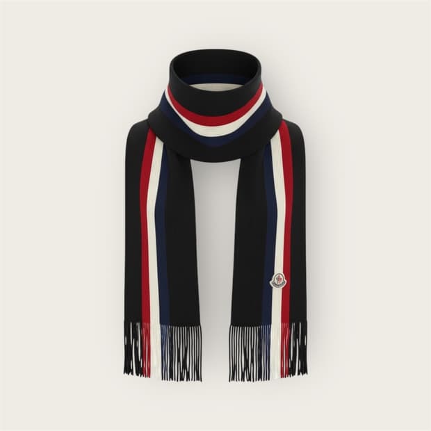 몽클레어 와펜 3선트리밍 머플러