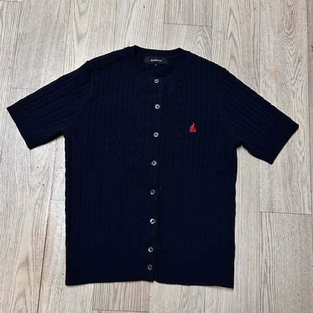 빈폴 2025 케이블 반팔 가디건 s