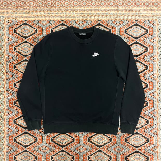 나이키 스펠로고 블랙 기모 맨투맨 여성M