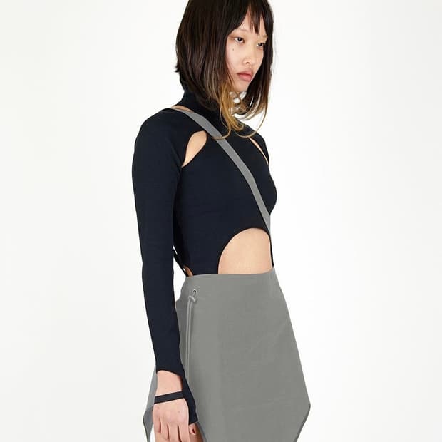 택포) 혜인서 가터 스커트 그레이 