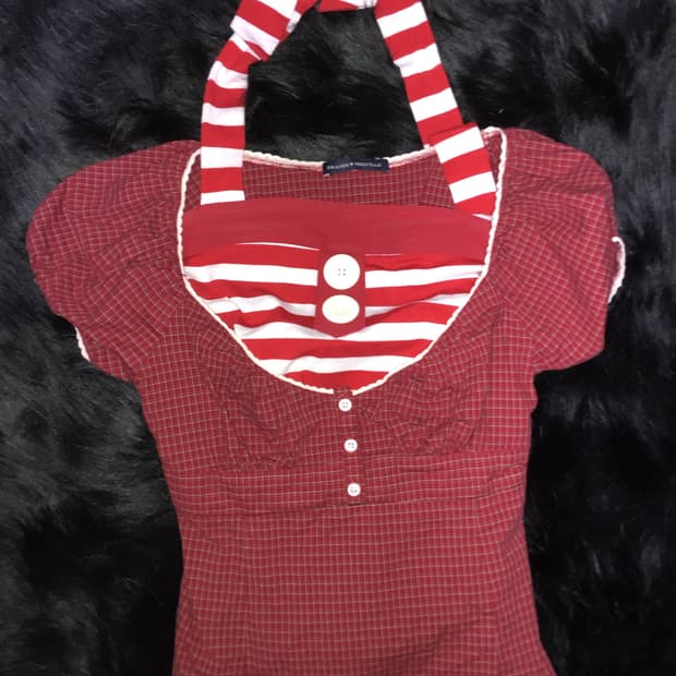 BRANDY MELVILLE 브랜디멜빌 블라우스 빈티지 슬리브리스 SET