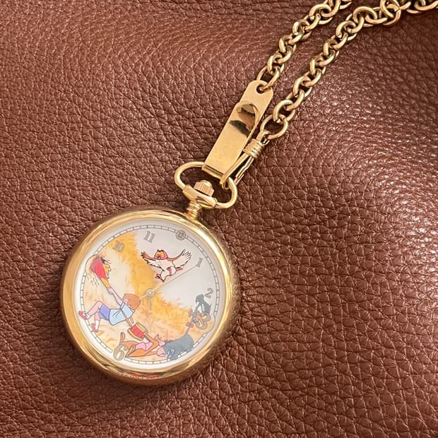 디즈니 x fossil 한정판 곰돌이푸 위니더푸 회중시계