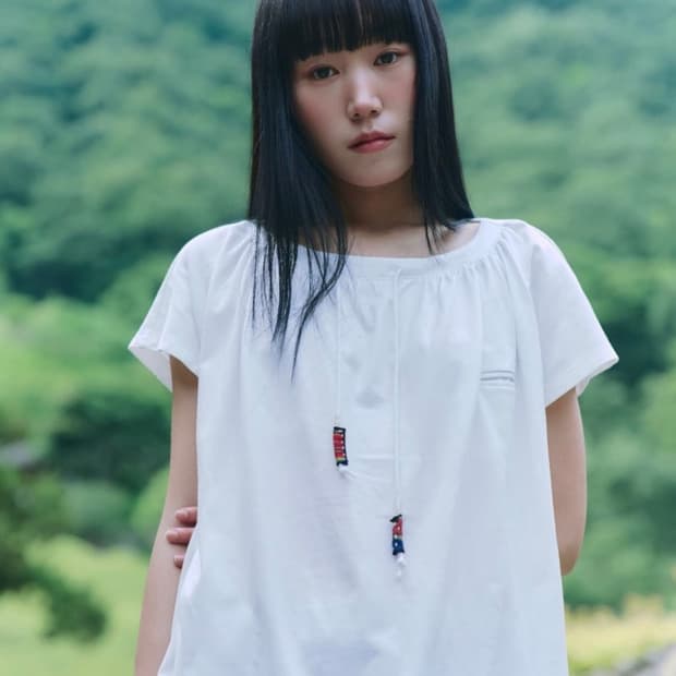 자고류 Vintage Rug Aglet Tee - White