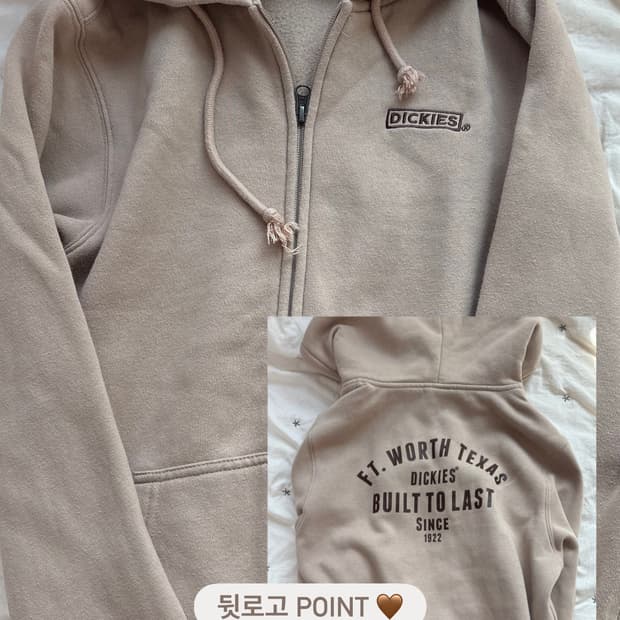 디키즈 백로고 후드집업 s~m / 약기모 