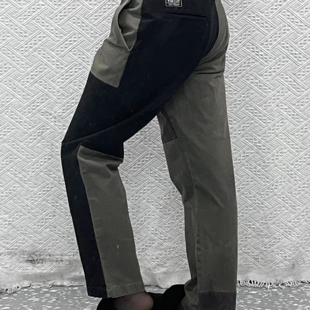 디스이즈네버댓 스트릿 펑크 믹스업 패치워크 코튼팬츠 L C11086