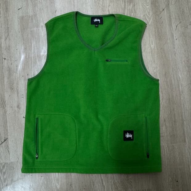 스투시 스탁 플리스 후리스 조끼 베스트 L