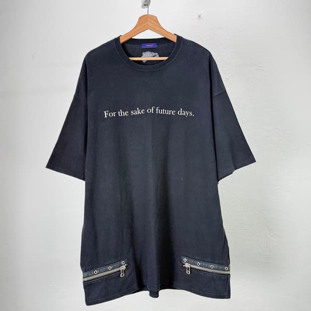 언더커버 16ss 퓨처 데이즈 블랙 집 하프 티셔츠