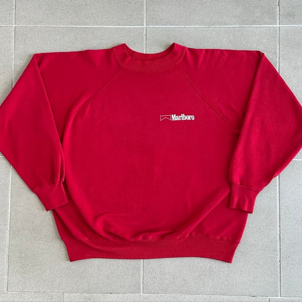 80s 빈티지 말보로 스웻셔츠 XL 레드