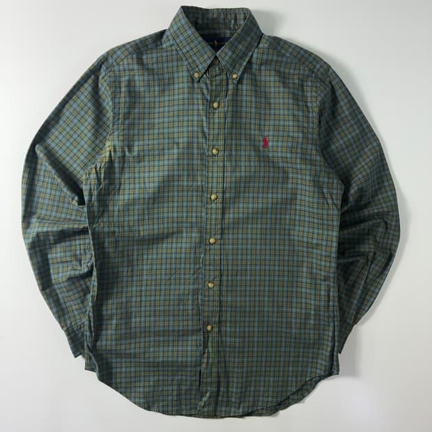 Polo 폴로 랄프로렌 그린 체크 코튼 셔츠