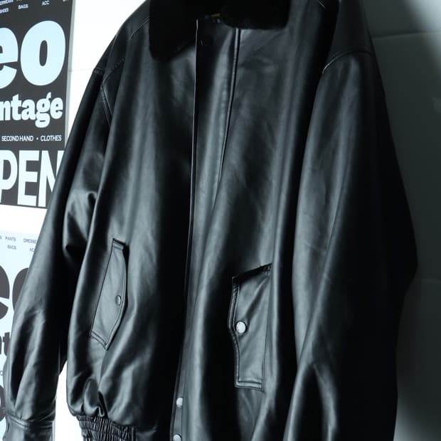 (L-2XL) 브이투 집업 바람막이 점퍼자켓 비건레더 봄버-H35530