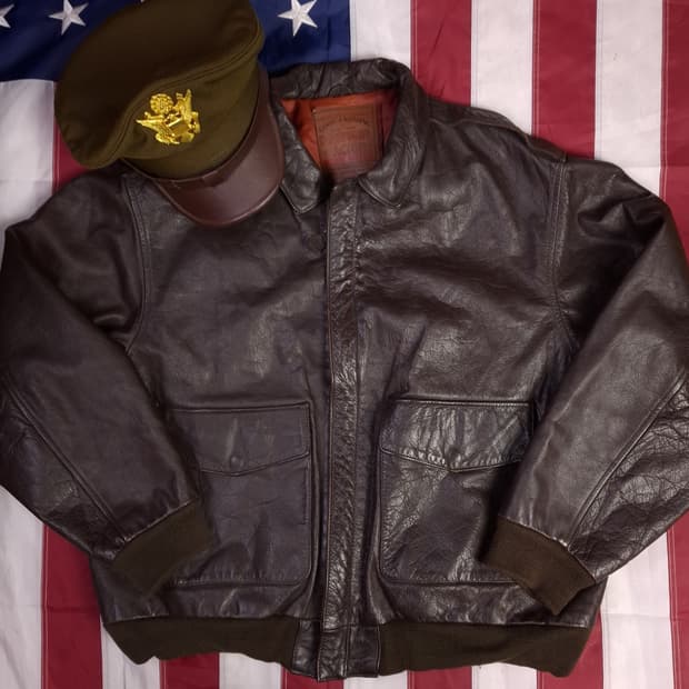 오리지날 90's 일본판 도그파이터 A-2 미공군 리얼레더 항공자켓