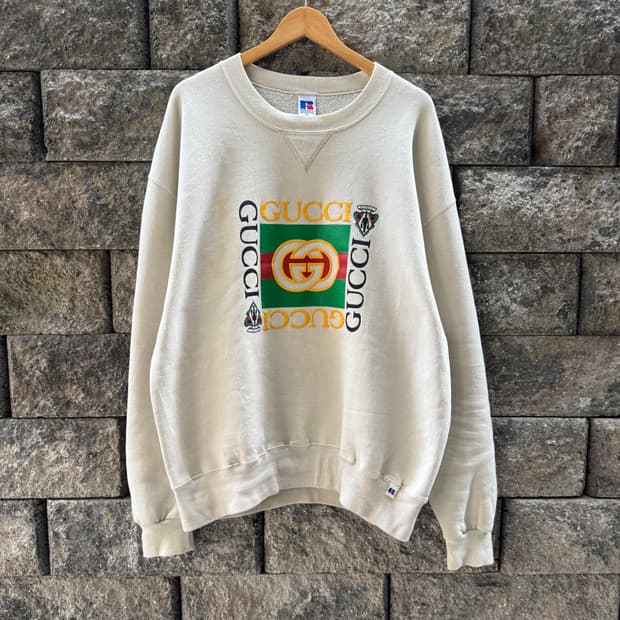 90-00s 러셀 구찌 부트래그 맨투맨