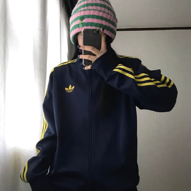 아디다스 네이비 옐로우 구 파이어드 져지