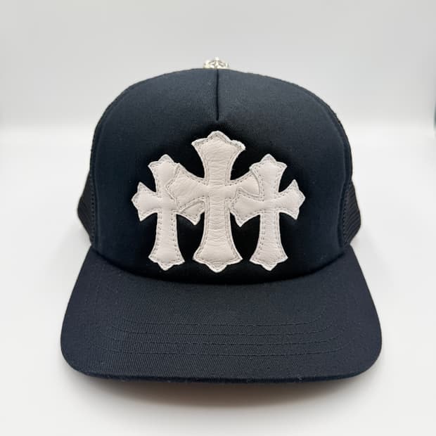 크롬하츠 트러커 메시 캡 레더패치 화이트