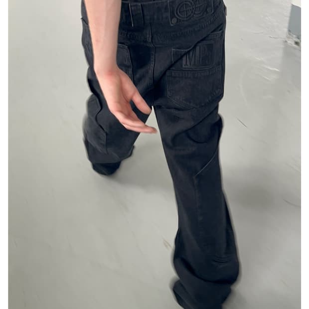 (L)플라스틱프로덕트 mpa calf 포켓 팬츠 블랙