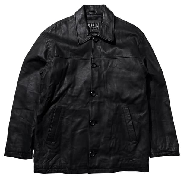 NOL 램스킨 레더 싱글 카코트 자켓 블랙