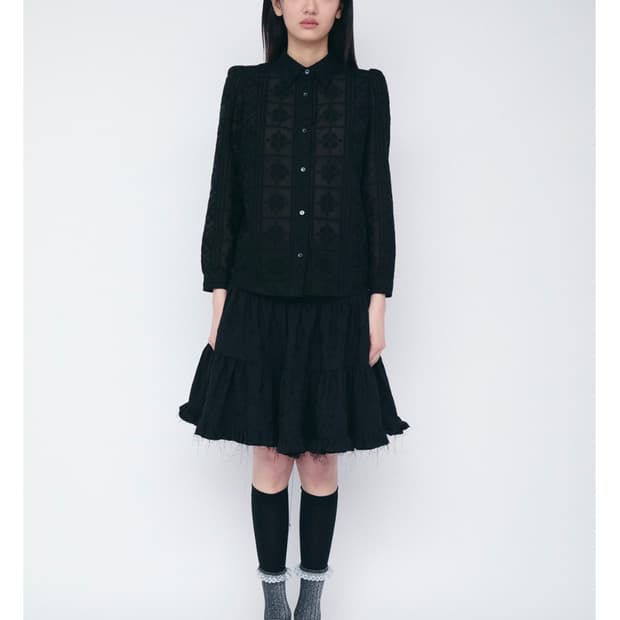 Cosmoss FLORAL BALLERINA SKIRT (BLACK)