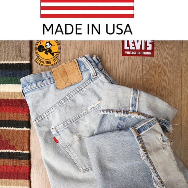 미국판 70S LEVIS 리바이스 501 블랭크텝 빈티지 셀비지 데님