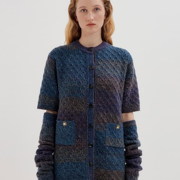 EENK 잉크 니트원피스+암워머 세트