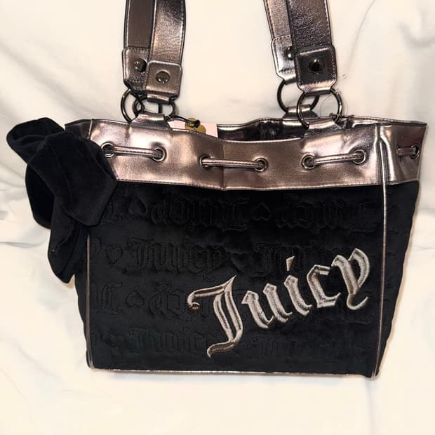 쥬시꾸뛰르 벨벳 데이드리머 숄더백 빈티지 갸루 핀터깔 베이비베어 토트백