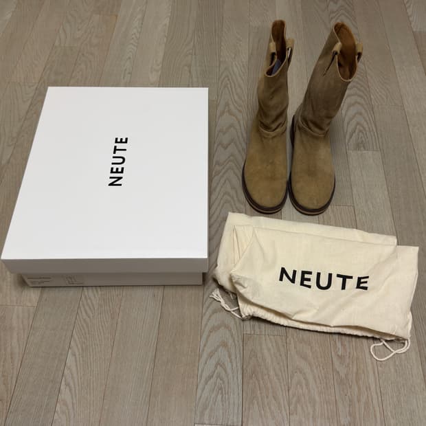 NEUTE X SOJEANNE 누트 소쟌 라이딩 하프 부츠 베이지 250