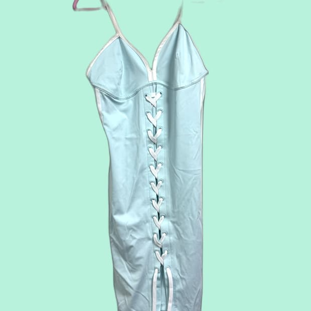 아디다스 민트코어 하늘코어 아일릿 레이스업 원피스 y2k 스포티