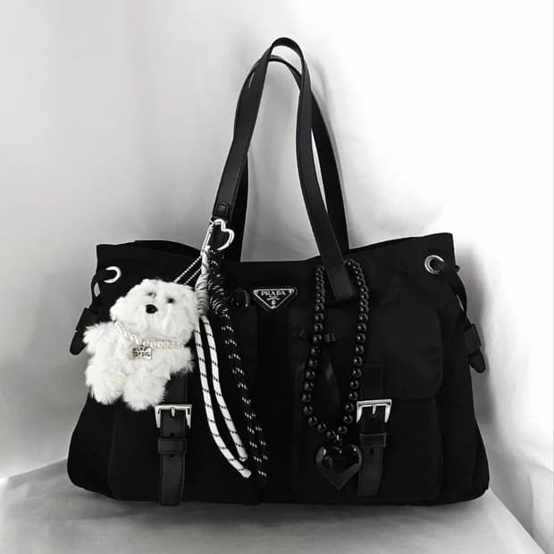 [정품 PRADA] 프라다 투포켓 나일론 숄더백 쇼퍼백