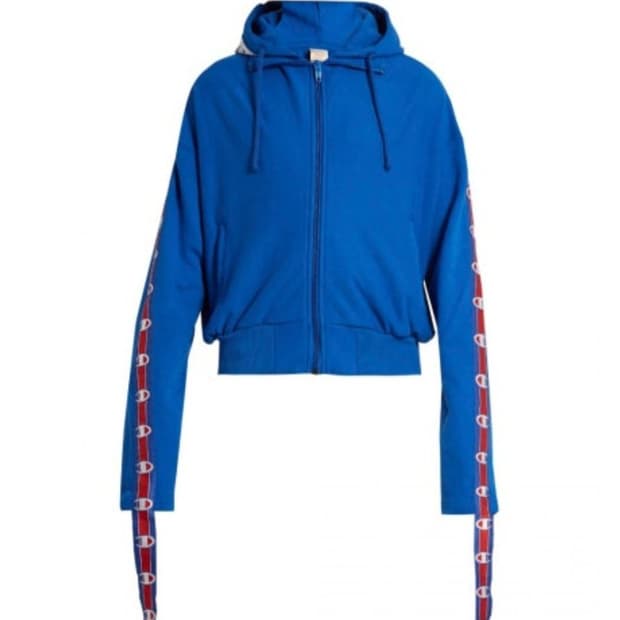 [희귀] 베트멍 X 챔피온 17SS 콜라보 로고 테이프 후드 집업