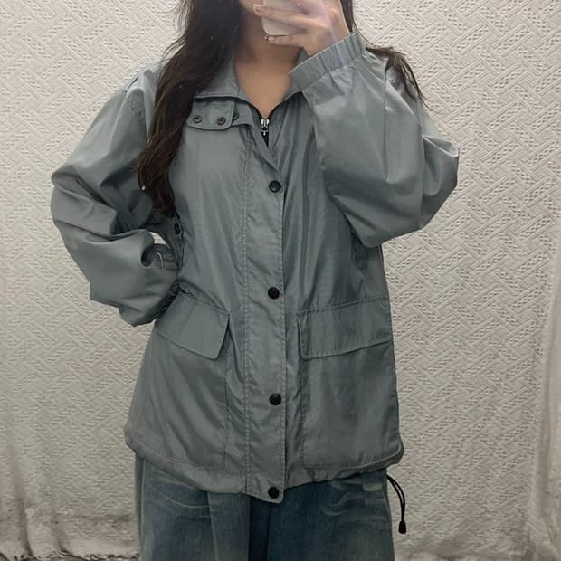 나이키 올드스쿨 실버 오버핏 윈드브레이커 바람막이 105 C06357